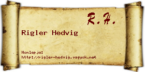 Rigler Hedvig névjegykártya